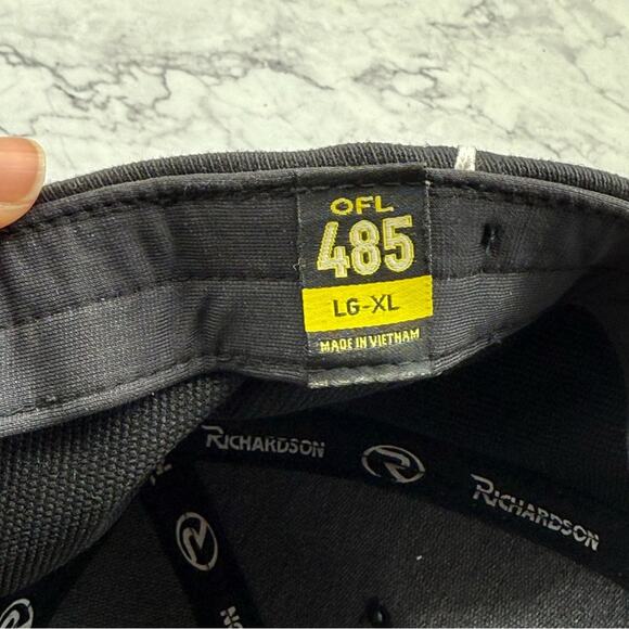 Richardson Black Cap with White Logo. Football Referee Hat. Size LG/XL. - Picture 6 of 8